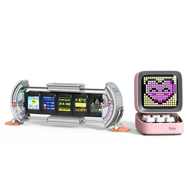 Divoom Ditoo Pro Pembe Bluetooth Hoparlör ve Times Gate Dijital Led Ekran Seti Bluetooth Hoparlör Fiyatı