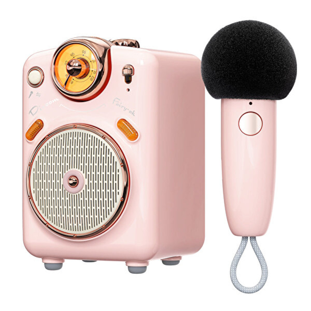 Divoom Fairy-Ok Karaoke Mikrofonlu FM Radyolu Taşınabilir Pembe Bluetooth Hoparlör Bluetooth Hoparlör Fiyatı