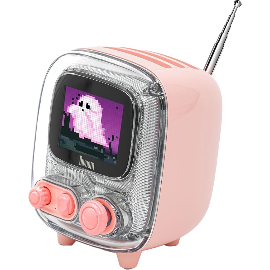 Divoom Tiivoo-2 Fm Radyolu Mini Bluetooth Hoparlör, Kablosuz Piksel Ekranlı Retro Taşınabilir Ses Bombası, Pembe Bluetooth Hoparlör Fiyatı