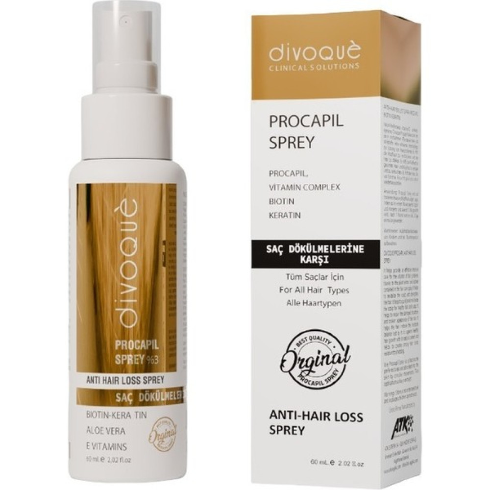 Divoque Dökülme Karşıtı Procapil Sprey 60 ml ( Procapil Biotin Keratin Aloe Vera E Vitamini ...) Saç Bakım Maskeleri & Serumlar & Spreyler Fiyatı