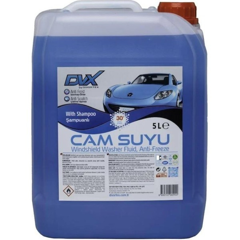 Divortex -30° Antifrizli Cam Suyu 5 Lt Oto Cam Bakım Ürünleri Fiyatı