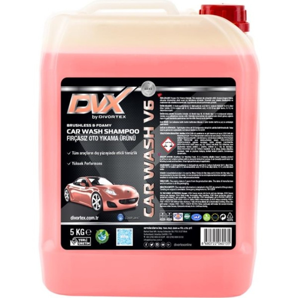 Divortex Car Wash V6 Fırçasız Araç Yıkama Köpüğü 5 kg. Oto Yıkama Ürünleri Fiyatı
