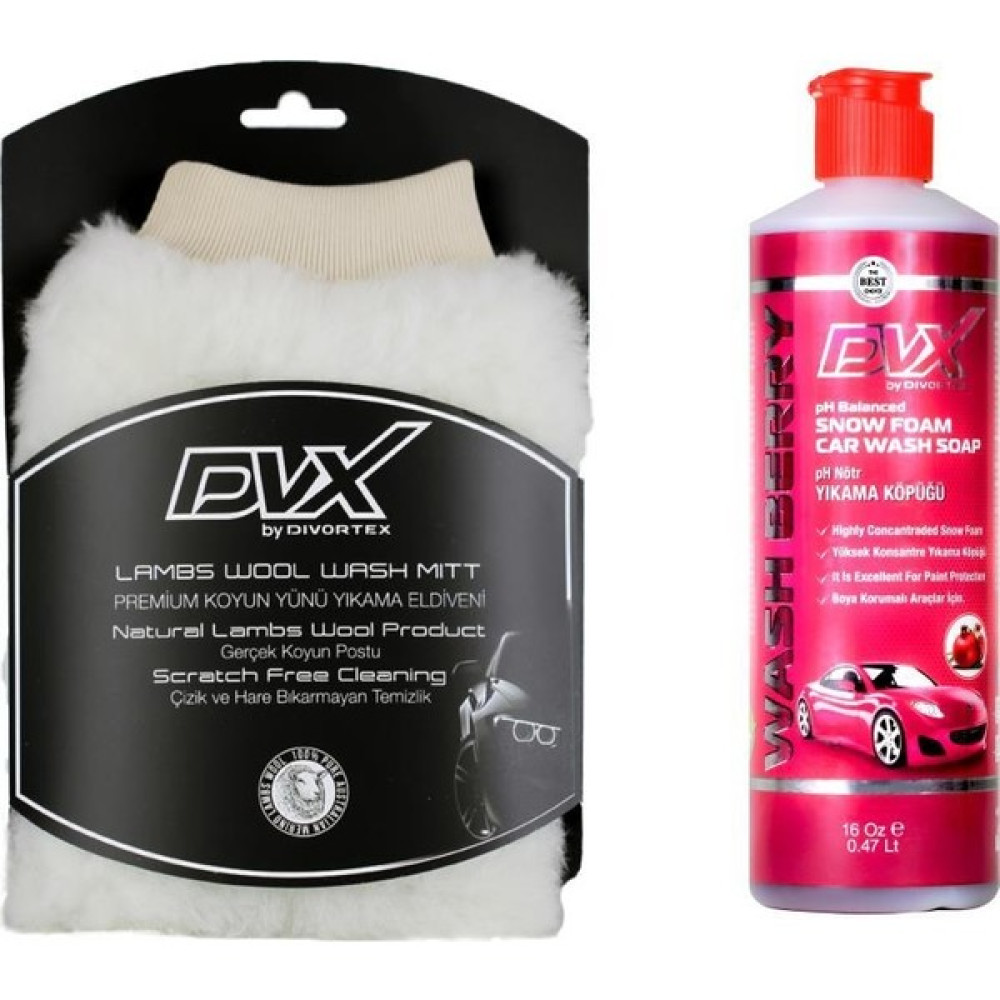 Divortex Dvx Wash Berry Ph Nötr + Dvx Premium Koyun Yünü Yıkama Eldiveni Oto Yıkama Ürünleri Fiyatı