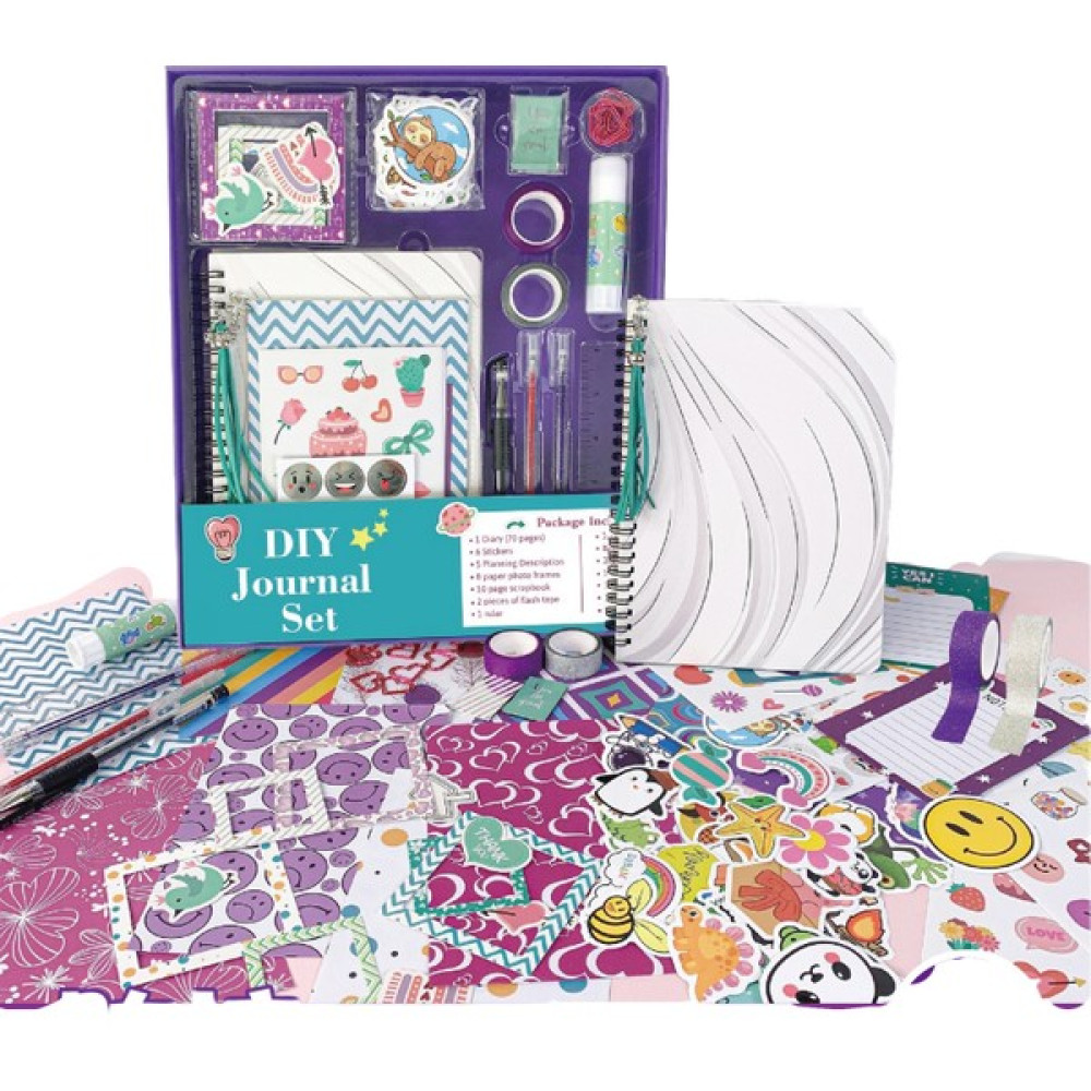 Dıy Junary Set Mor Cep Günlüğü Hediye Kutusu Karalama Defteri Seti Sticker Çocuk Kırtasiye Seti (Yurt Dışından) - Handbook - 31*26*5cm Ajanda Fiyatı