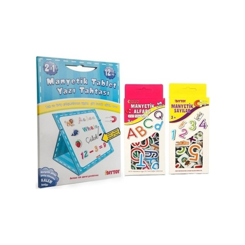 Diy-Toy Diytoy Manyetik Yazı Tahtası - Manyetik Alfabe - Manyetik Sayılar 3'lü Set Eğitici Oyuncak Fiyatı