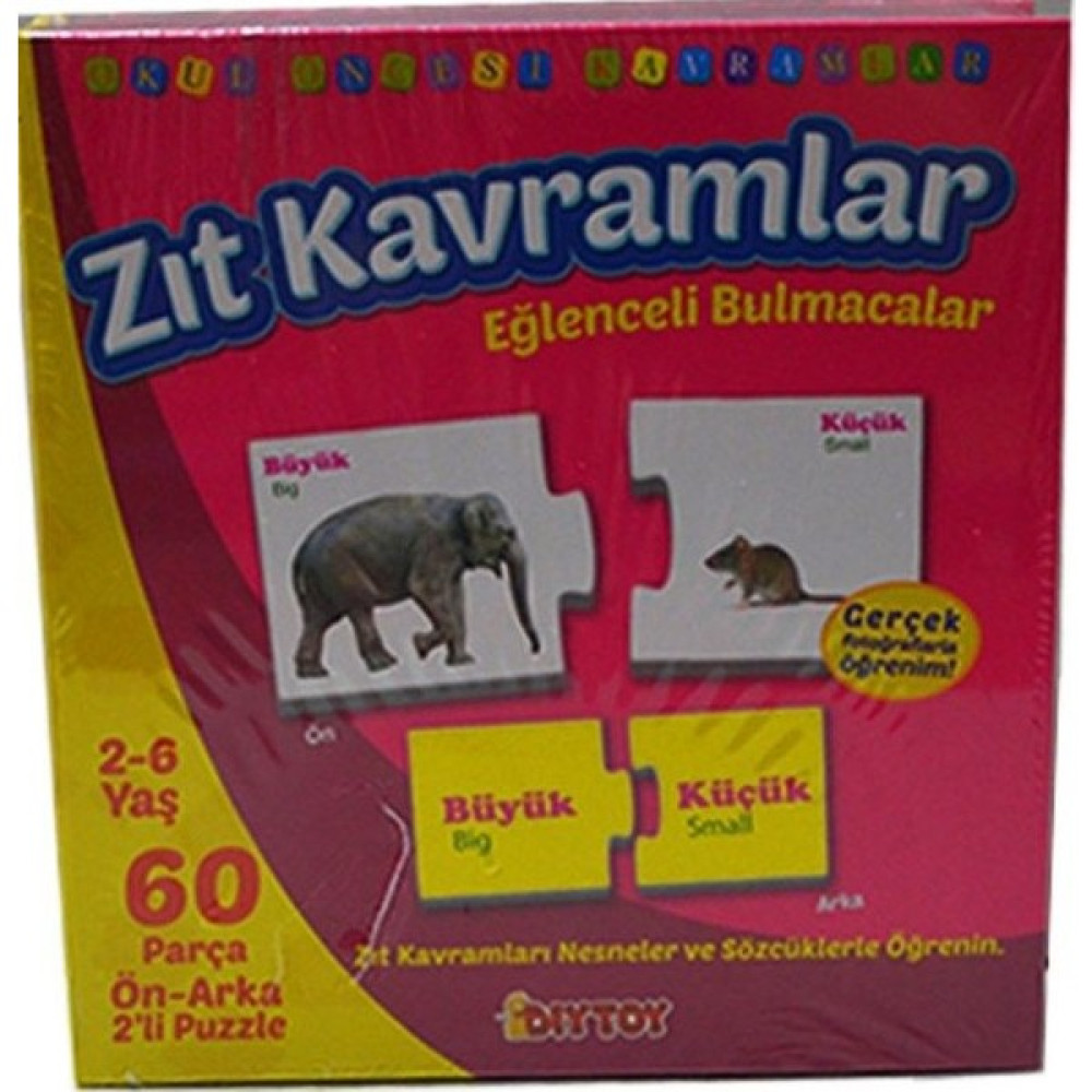 Diy - Toy Eğlenceli Zıt Kavramlar 60 Parça Çift Taraflı Puzzle Puzzle & Aksesuarları Fiyatı