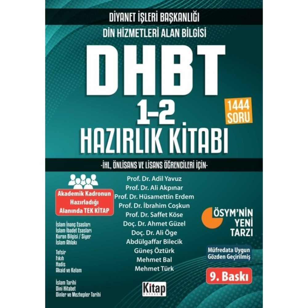Diyanet İşleri Başkanlığı Din Hizmetleri Alan Bilgisi Dhbt 1-2 Hazırlık Kitabı 2020 - Abdülgaffar Bilecik Kaynak Kitapları Fiyatı
