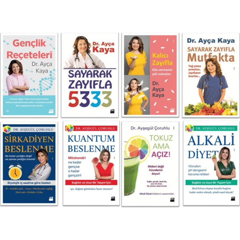 Diyet Seti 8 Kitap - Ayça Kaya - Ayşegül Çoruhlu Sağlık Beslenme Kitapları Fiyatı
