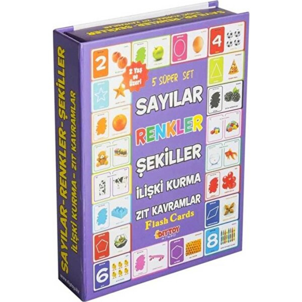 Diytoy 5'li Süper Set Sayılar, Renkler, Şekiller, İlişki Kurma, Zıt Kavramlar Okul Öncesi Eğitici & Öğretici Kitaplar Fiyatı
