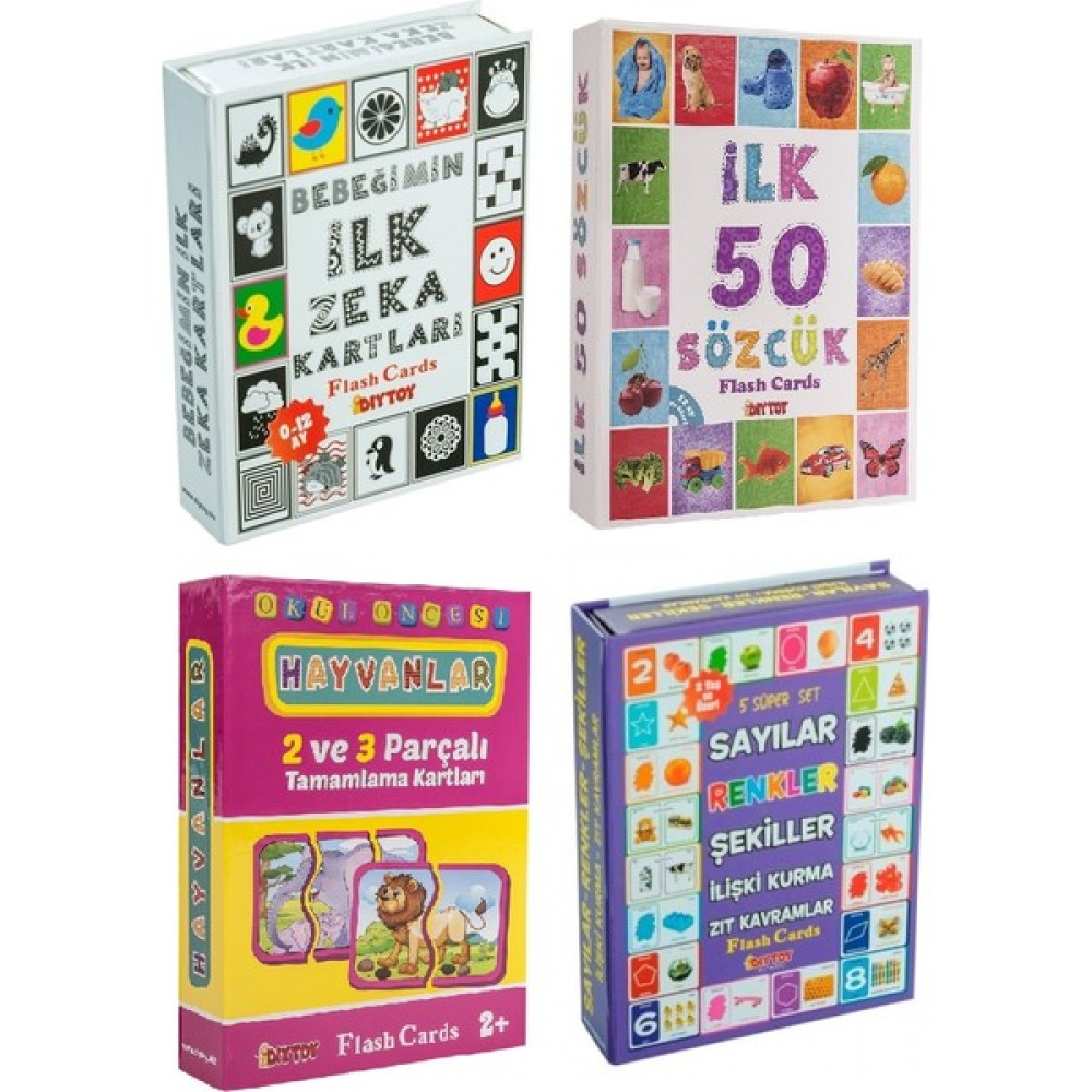 Diytoy Eğitici Zeka Kartları 4'lü Set Bebek Oyuncakları Fiyatı