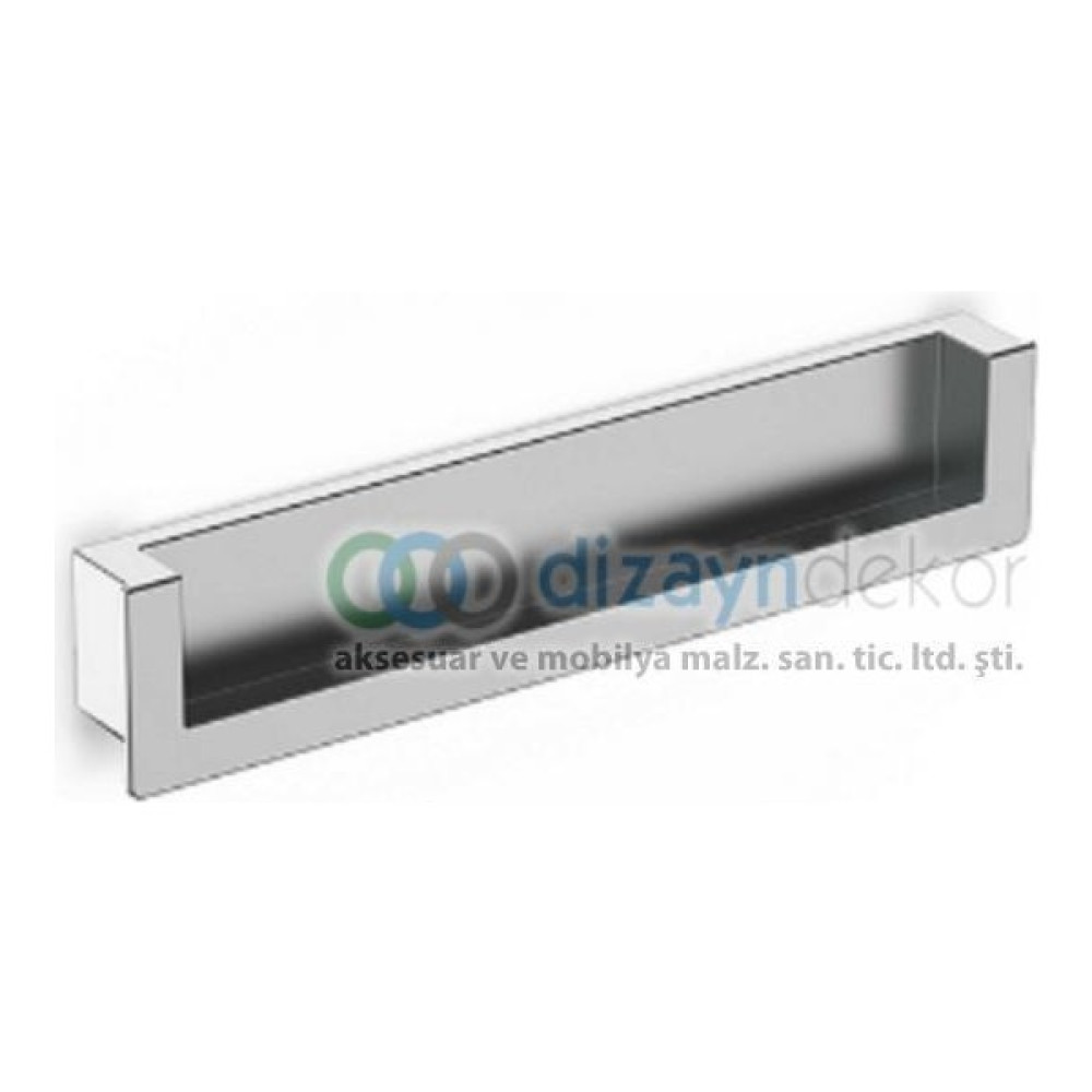 Dizaynaks Yarım Kenar Gömme Kulp Mat Krom 128 mm Nalburiye & Hırdavat Fiyatı