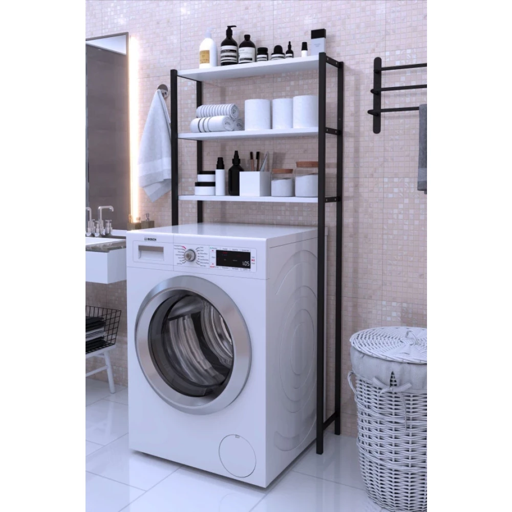 Dizaynmotion Camasir Makinesi Ustu Duzenleyici Raf Banyo Rafi Makina Ustu Cok Amacli Dolap - Beyaz Banyo Dolabı / Mobilyası Fiyatı