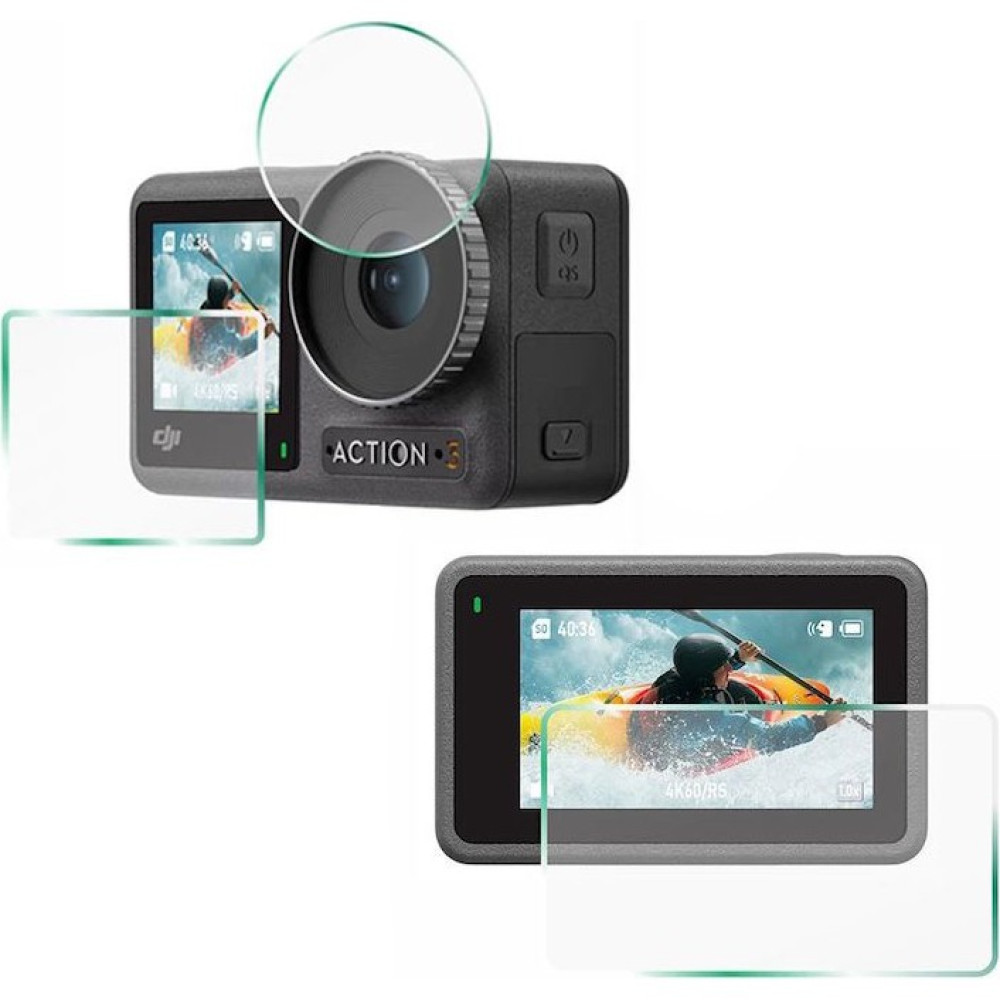 Djı Osmo Actıon 3için - 3 Parça Ön Arka Ekran ve Lens Koruyucu Kırılmaz Cam Aksiyon Kamera Aksesuarları Fiyatı