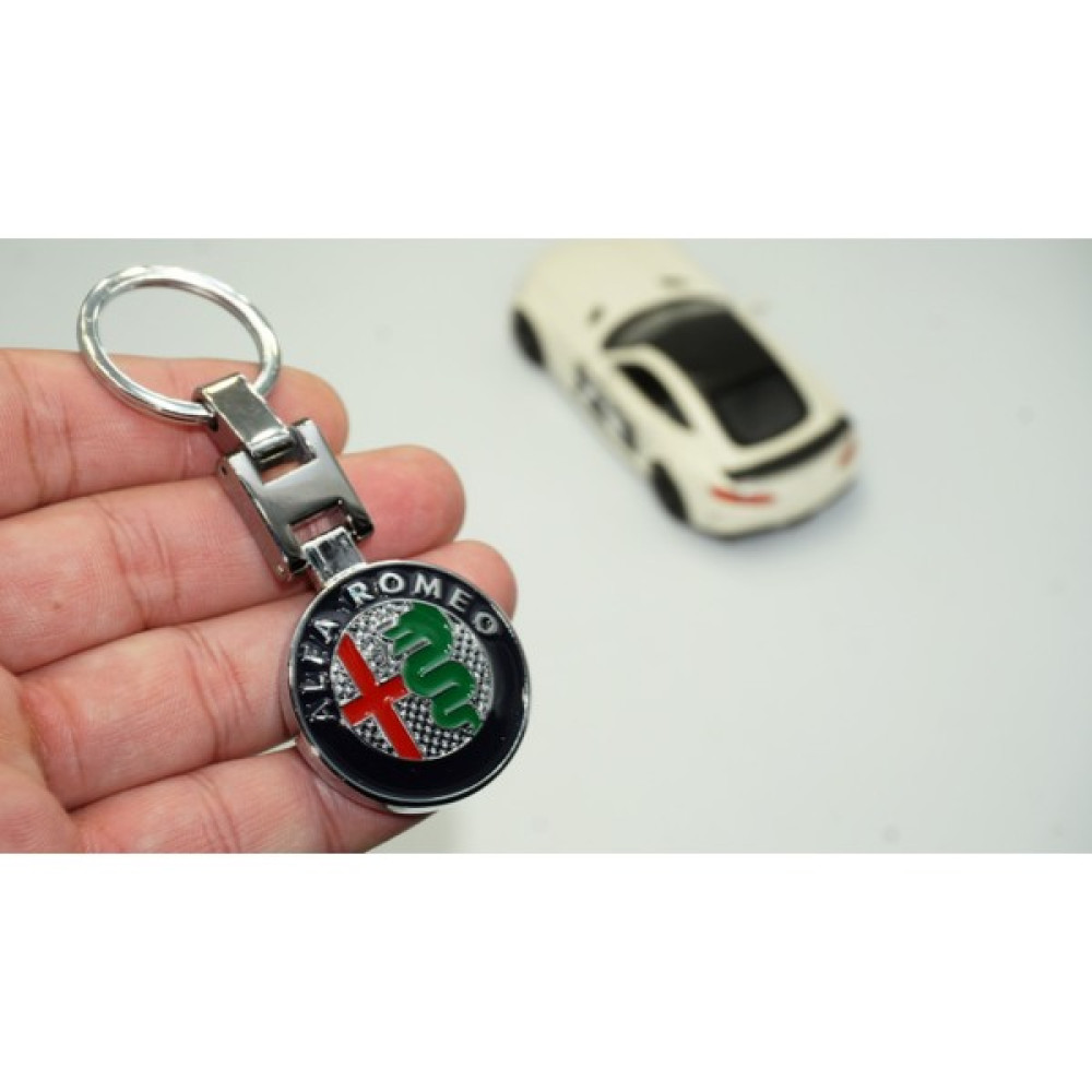 Dk Alfa Romeo Logo Krom Metal Çift Yön Anahtarlık Orjinal Ürün Anahtarlık Fiyatı