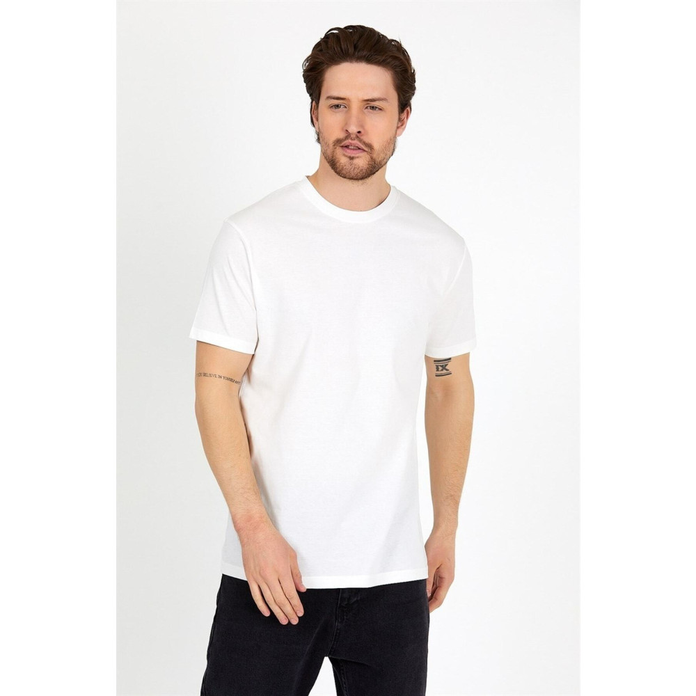 DK DAKSEL Beyaz Renk Regular Fit Pamuklu Erkek Tişört M Beden Bayan T-shirt Fiyatı