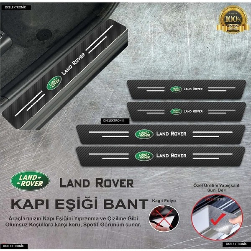 DK Elektronik Land Rover Uyumlu Karbon Kapı Eşiği Koruyucu Suni Deri 4'lü Set - 60*7 : 40*7 - Siyah Oto Boyaları Fiyatı