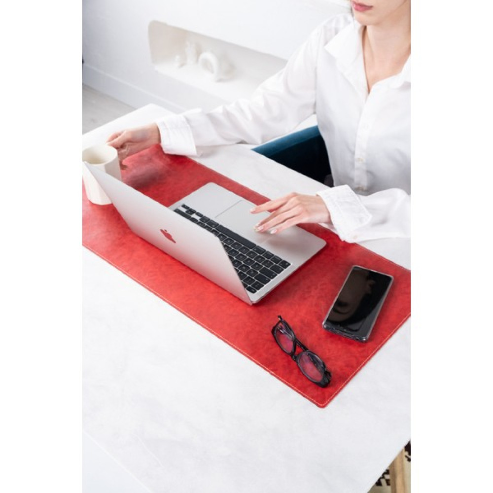 DK LEATHER Kırmızı Siyah Çift Renkli Masa Çalışma Matı Sümen–geniş Mousepad- Yeni Iş Ofis Hediyesi Dekorasyonu - Kırmızı - Siyah Mouse Pad Fiyatı