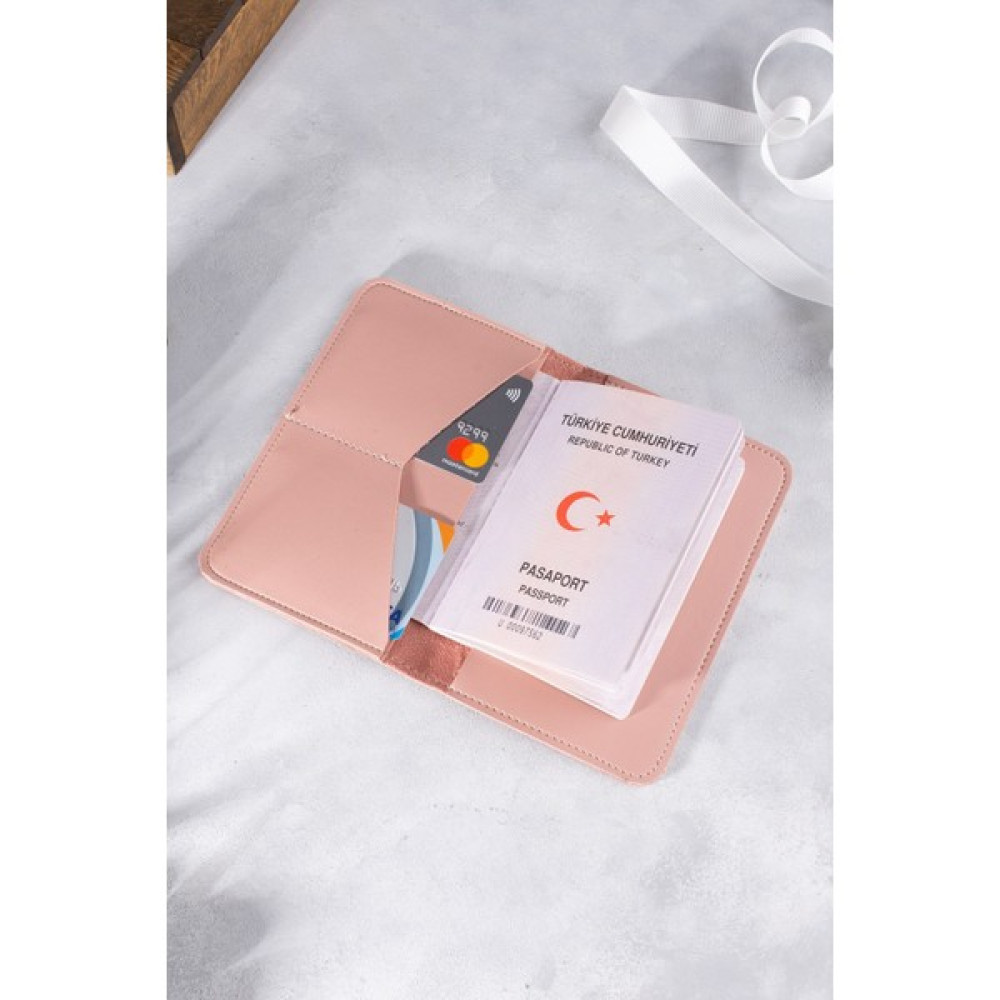 DK LEATHER Pu Deri Pembe Pasaport Kılıfı - Pasaportluk Seyahat Cüzdanı - Pasaport Koruyucu - Defter Kılıfı Bayan Cüzdan Fiyatı