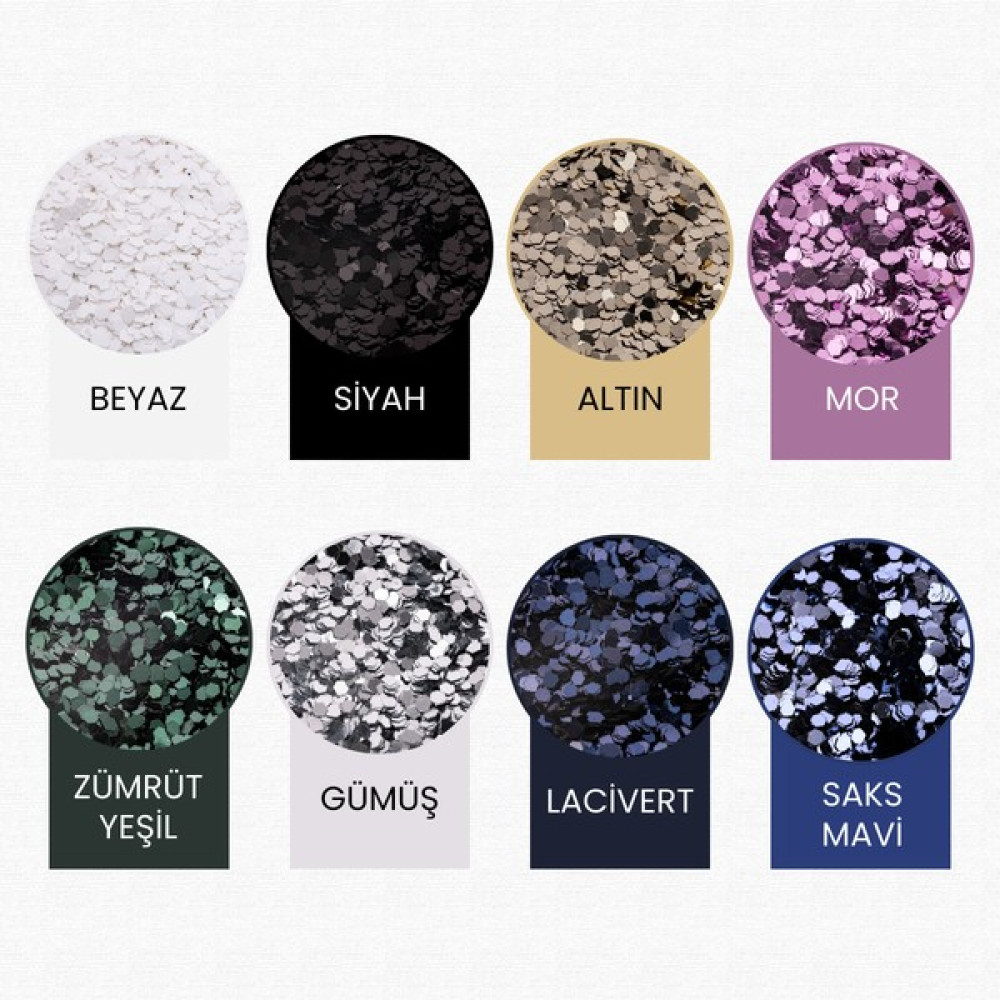 Dk Resinn Epoksi Glitter Set 8 Renk Altıgen Epoksi-Nail Art-Makyaj Süsleme Pulu - 00 Sanatsal Malzemeler Fiyatı