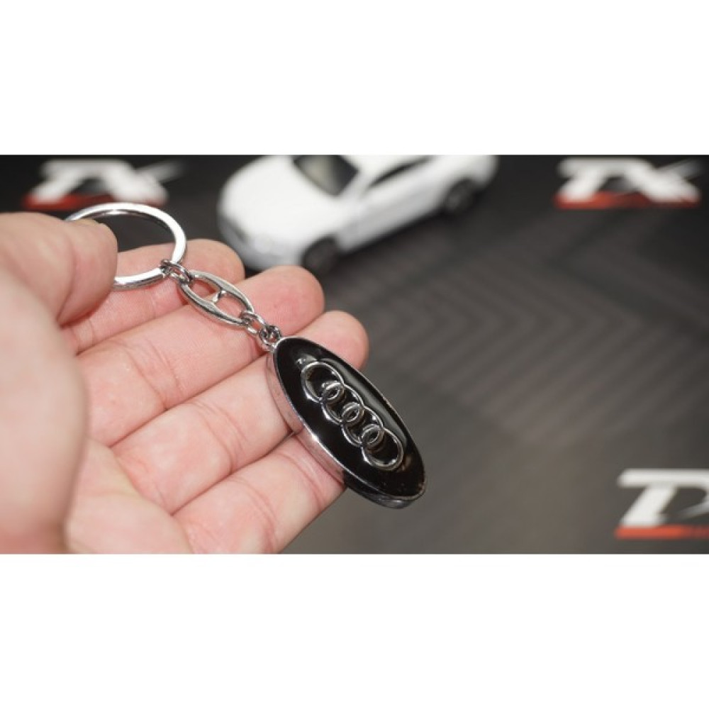 DK Tuning Audi Logo Çift Yön Krom Metal Stil Anahtarlık - 350 CC'den küçük Anahtarlık Fiyatı