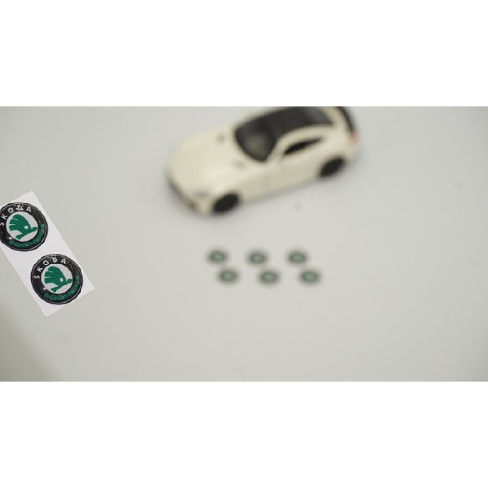 DK Tuning Skoda Logo Jant Torpido Direksiyon 13MM Damla Sticker Logo Seti - 350 CC'den küçük Anahtarlık Fiyatı