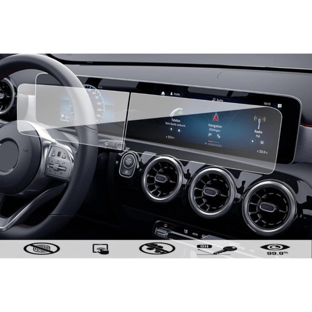 Dkm Mercedes Cla 2019-23 Multimedya Ekran Koruyucu Kırılmaz Şeffaf Temperli Nano Cam Oto Teypleri Fiyatı
