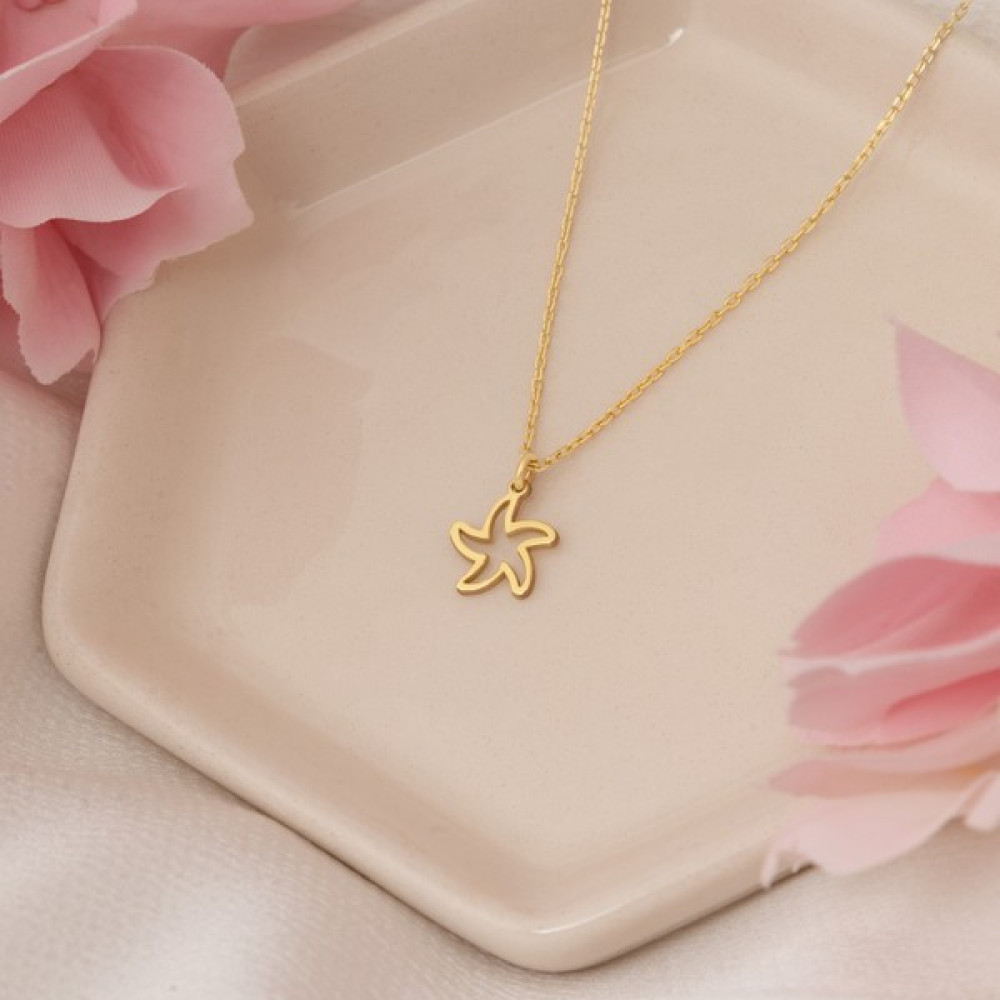 Dkmn Silver Içi Boş Deniz Yıldızı Kolye - Gold - 50 Gümüş Kolye Fiyatı
