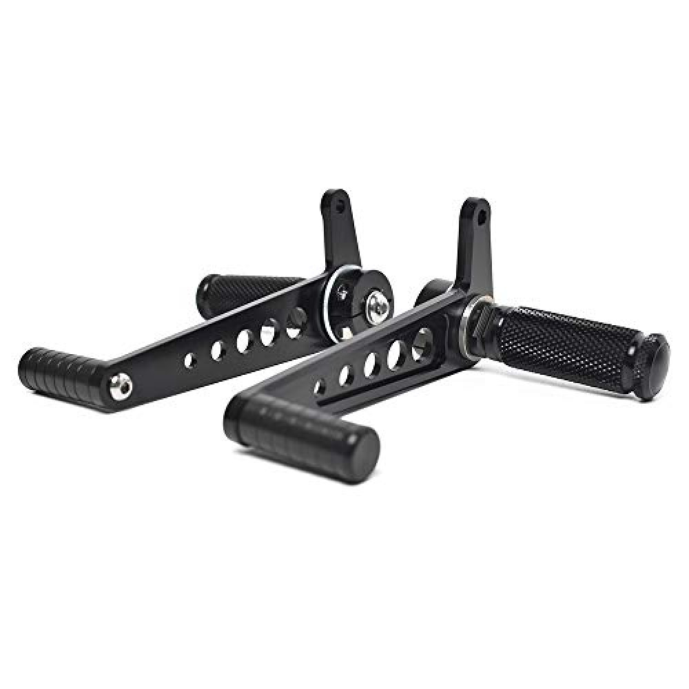 DKMOTORK 0051 Motorcycle Rearsets Forward Controls Cafe Racer CNC Aluminum Alloy Universal 1 Pair Black