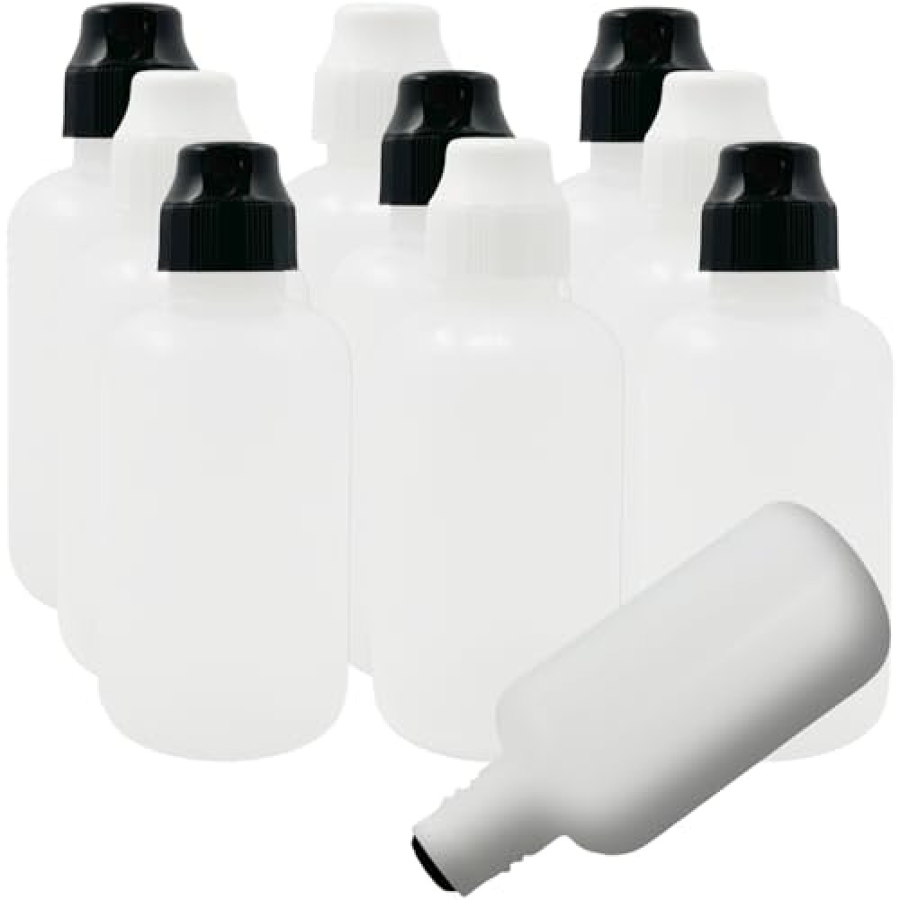 Dlh western Dabber Bottles 2 Oz Squeeze Paint Bottles with White and Black Sponge Tips for Graffiti Mop Markers, Pack of 4