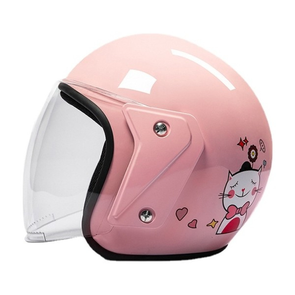 Dlloer Baskılı Yarım Motosiklet Kaskı - Pembe (Yurt Dışından) - Standart Motorsiklet Kaskları Fiyatı