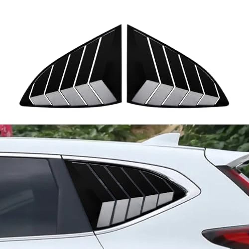DLOVEG Rear Window Louvers for Honda CRV 2017 2018 2019 2020 2021 2022 Accessories Sporty Air Vent Cover Trim Window Glass Blinds Glossy Black