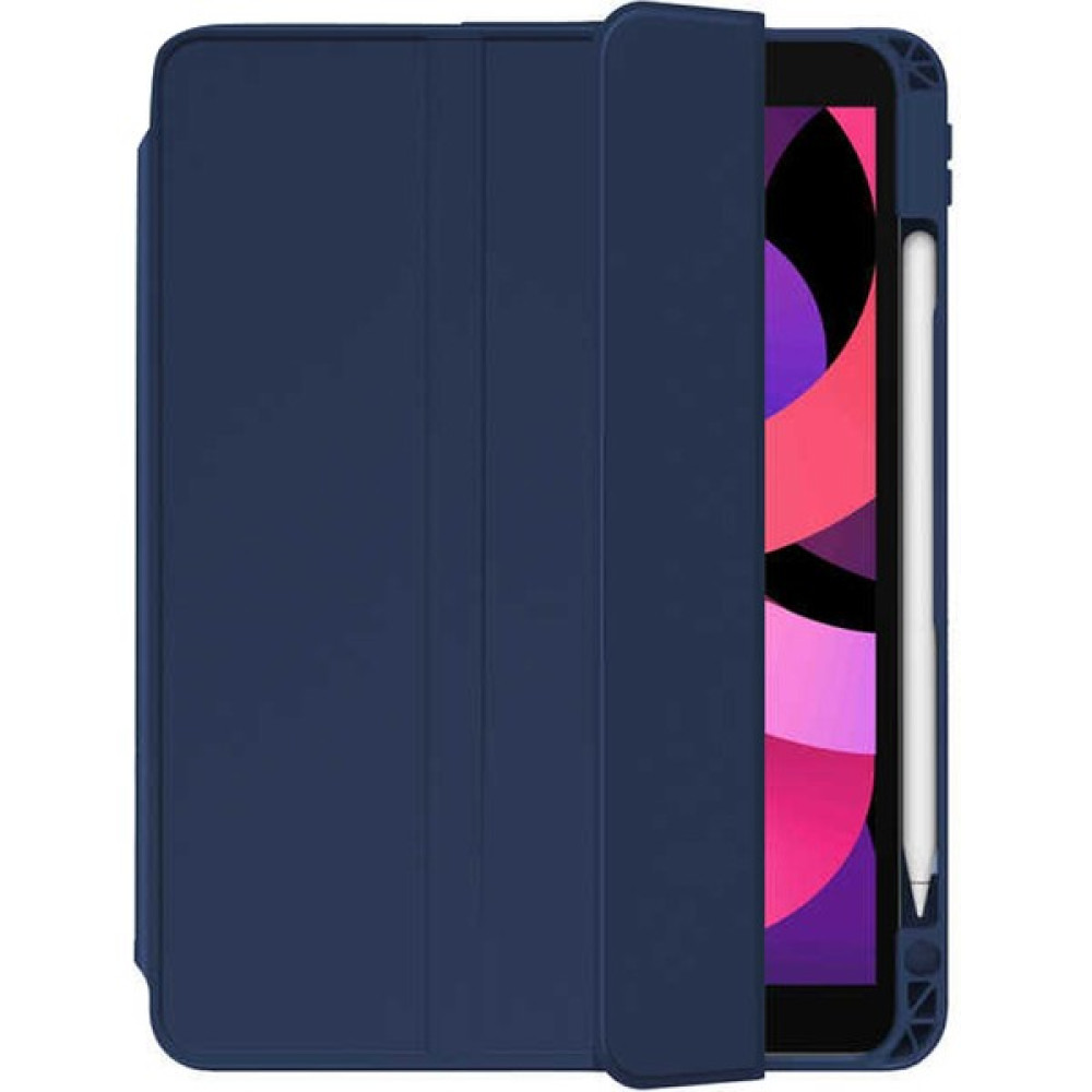 Dlrcase Apple iPad Air 10.9 2022 5.nesil Uyumlu Kılıf Kalem Bölmeli Arkası Şeffaf Standlı Nt2 Lacivert Tablet Kılıfı Fiyatı