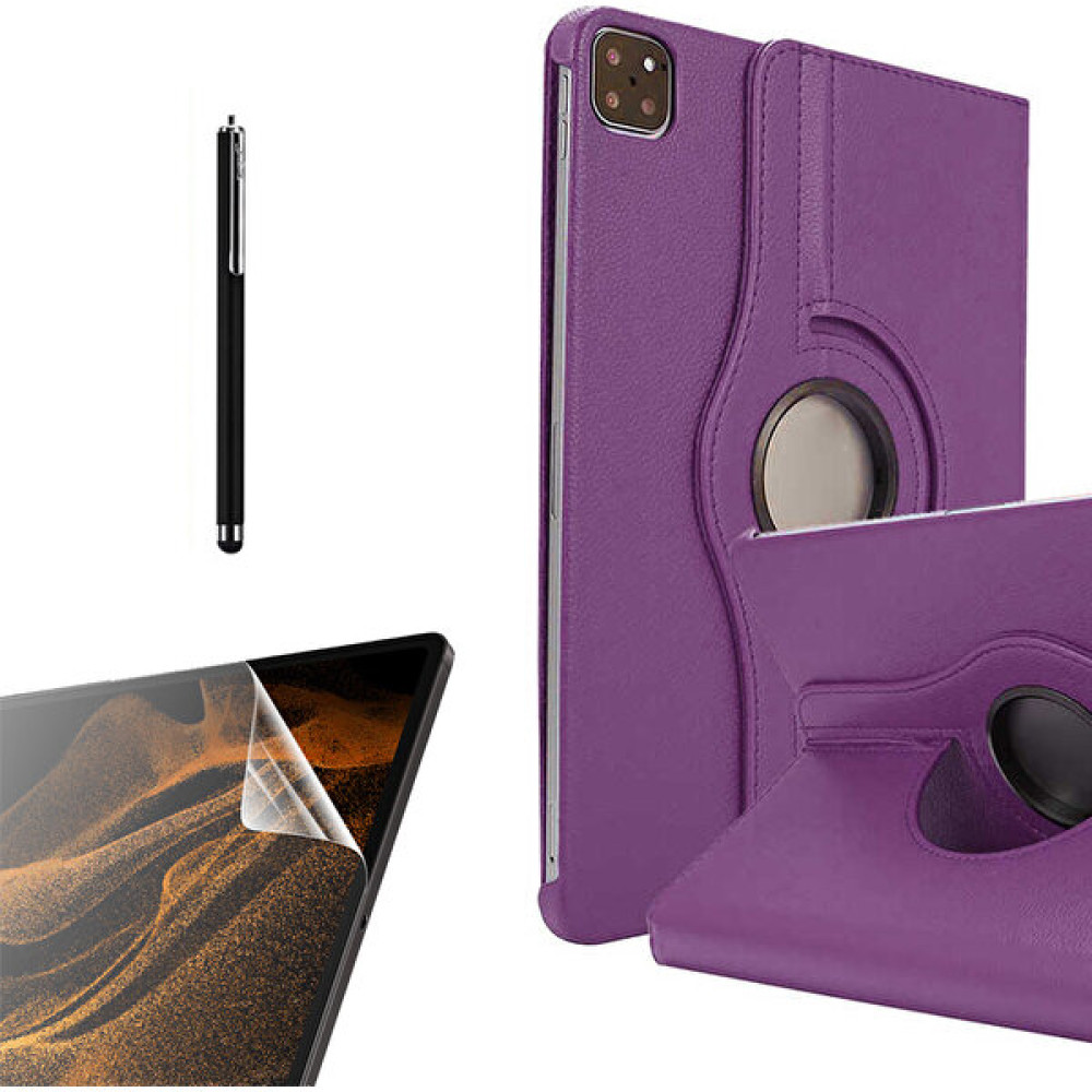 Dlrcase Apple iPad Pro 11 2020 11 Inç Uyumlu Kılıf Kapaklı Standlı 360 Dönebilen Koruma DN22 + Nano + Kalem Mor - Apple iPad Pro 11 2020 11 İnç Tablet Kılıfı Fiyatı
