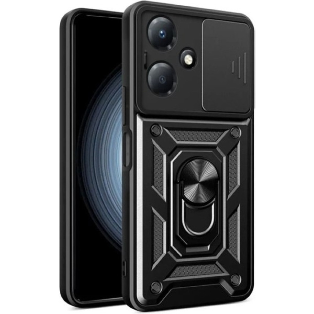 Dlrcase Infinix Hot 30 Kılıf Sert Silikon Tank Aramid Sürgülü Vega Yüzüklü Siyah Cep Telefonu Kılıfı Fiyatı