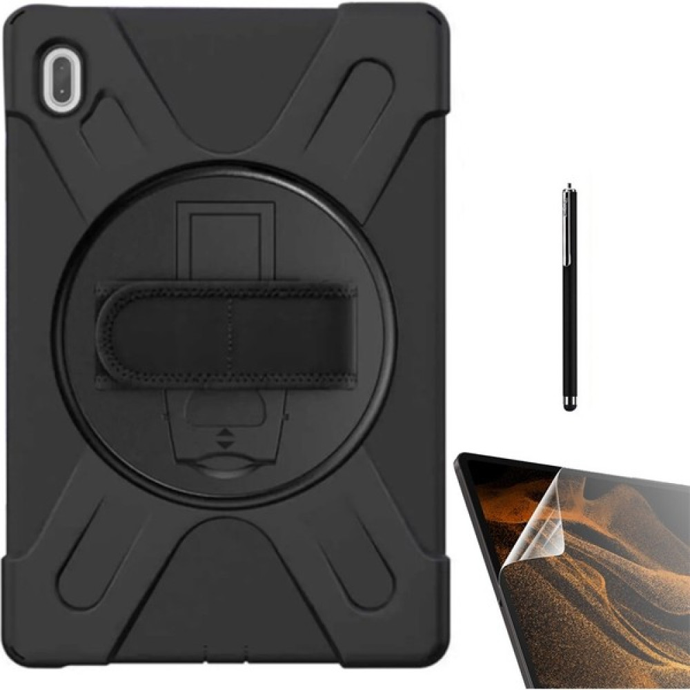 Dlrcase Samsung Galaxy Tab S7 Fe T737 Uyumlu Kılıf Defender Tablet Tank Koruma Standlı DF33 + Nano + Kalem Siyah Tablet Kılıfı Fiyatı