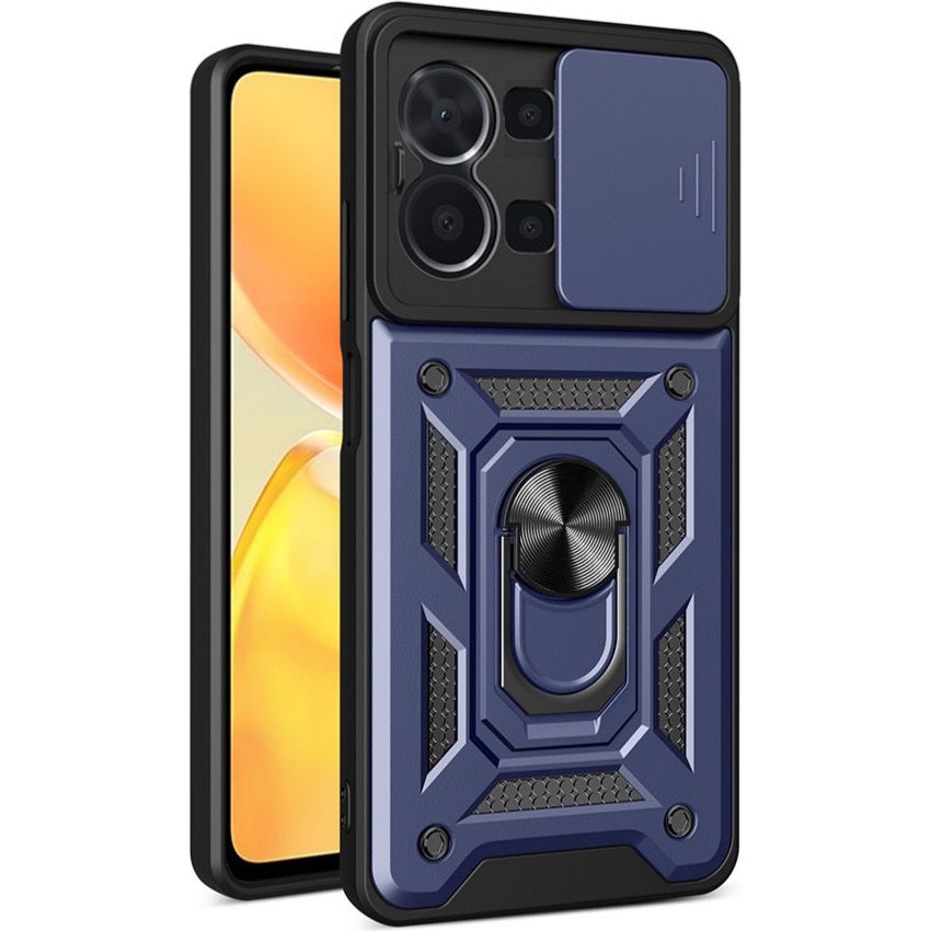 Dlrcase Vivo Y36 Kılıf Sert Silikon Tank Aramid Sürgülü Vega Yüzüklü Lacivert Cep Telefonu Kılıfı Fiyatı