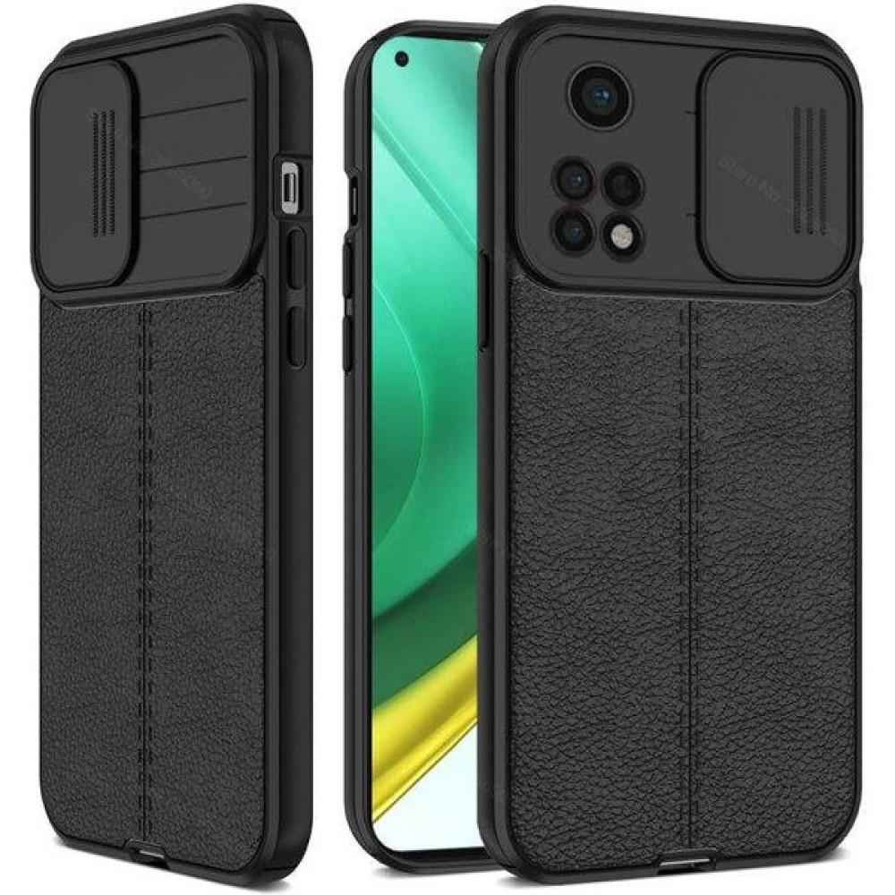 Dlrcase Xiaomi Mi 10T Pro Kılıf Kamera Sürgülü Deri Dokulu Mat Silikon Siyah Cep Telefonu Kılıfı Fiyatı