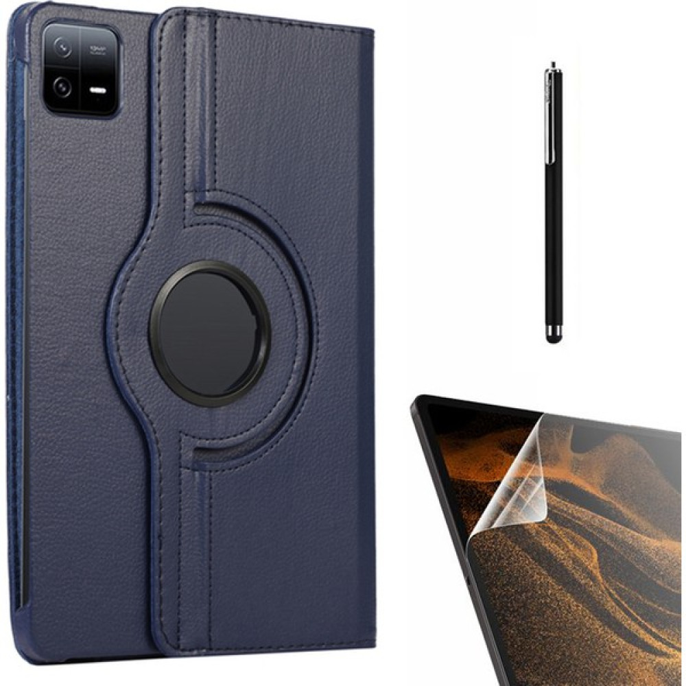 Dlrcase Xiaomi Mi Pad 6 Pro Kılıf Kapaklı Standlı 360 Dönebilen Koruma DN22 + Nano + Kalem Lacivert Tablet Kılıfı Fiyatı
