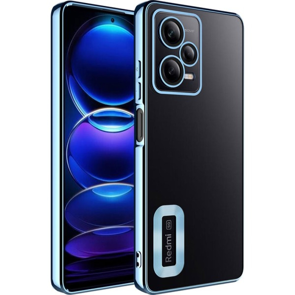 Dlrcase Xiaomi Redmi Note 12 Pro 5g Kılıf Logo Gösteren Kamera Korumalı Silikon Mavi Cep Telefonu Kılıfı Fiyatı