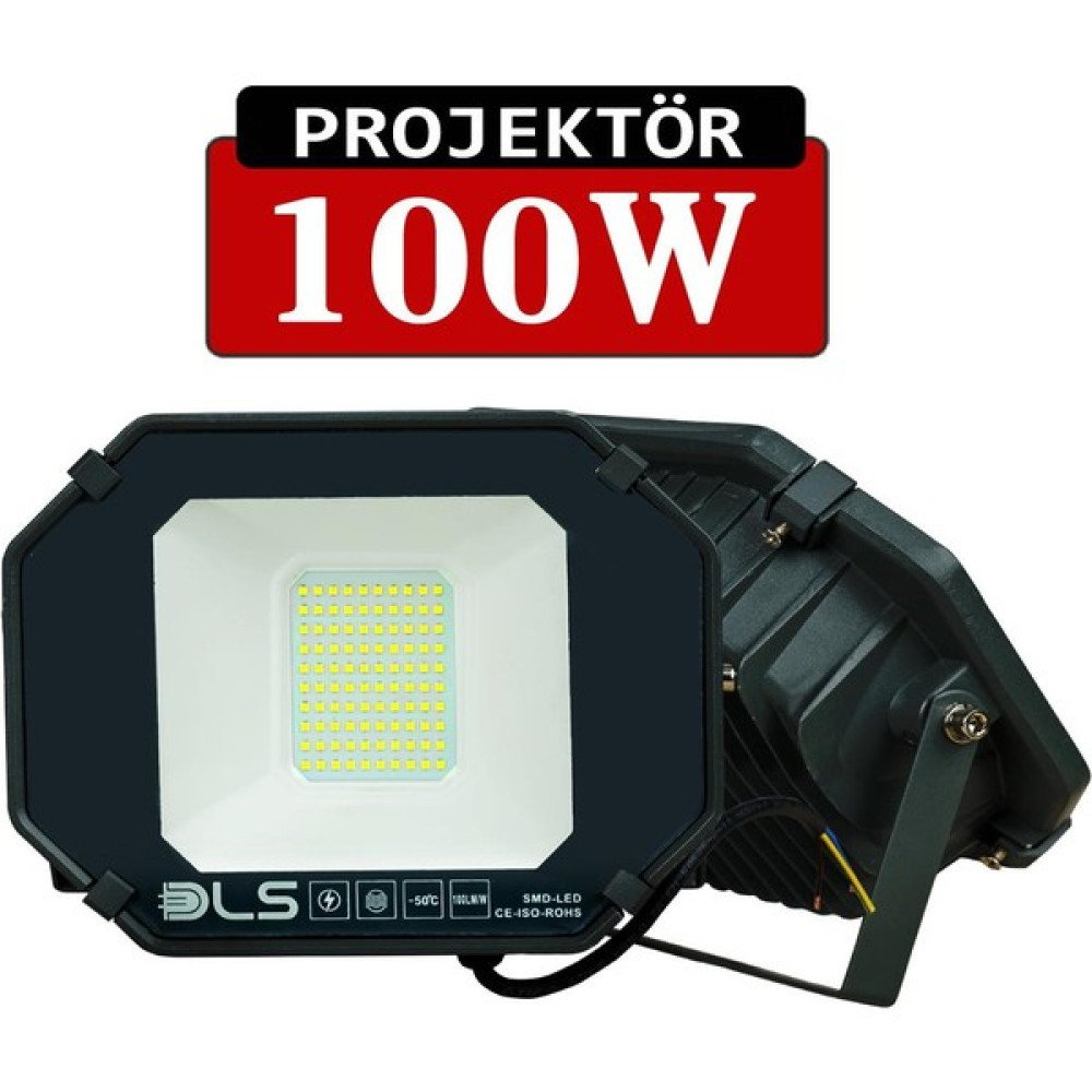 DLS 100W Günışığı Rengi Projektör Dls Park Bahçe Çevre Site Bina Tabela Dış Mekan LED Lamba - 3200K - Günışığı Armatür Fiyatı