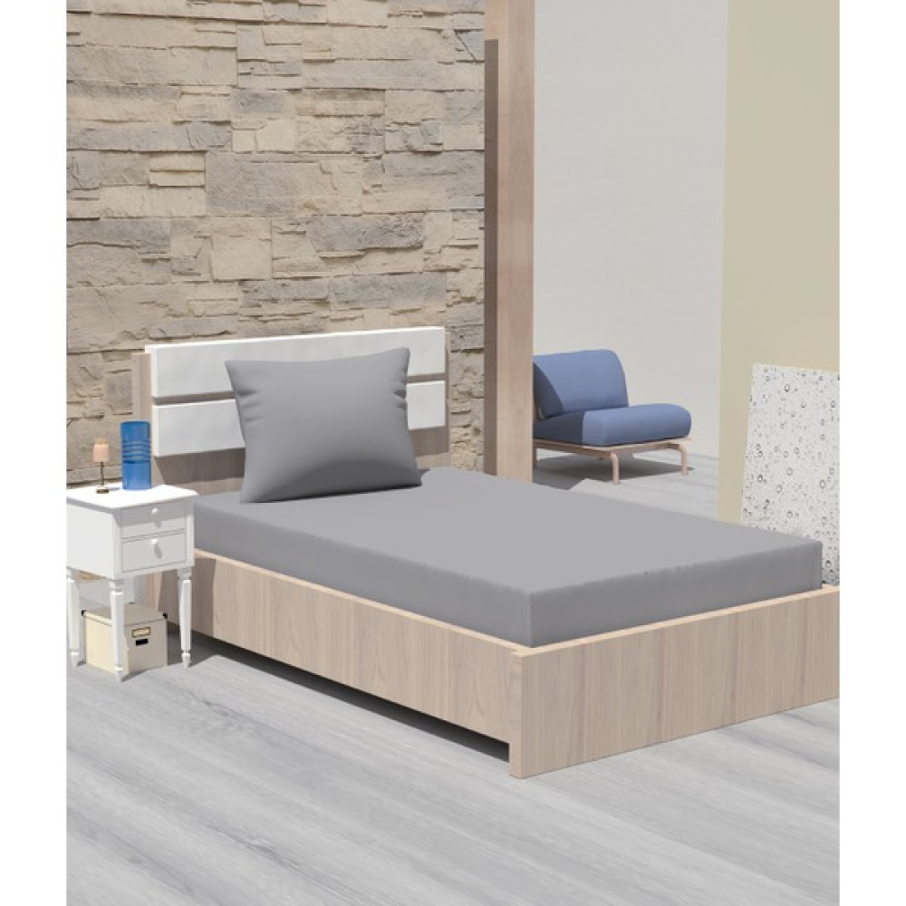 Dm Home Ranforce Fıtted Çarşaf Seti ( Yastıklı ) - 100 X 200 - Açık Gri Çarşaf Fiyatı