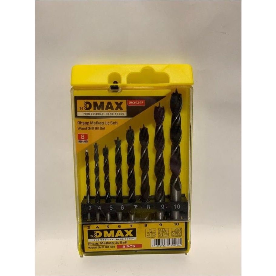 Dmax Ahşap Matkap Uç Seti 8 Parça Organizerli Profesyonel Matkap Ucu - yok - Gri Matkaplar Fiyatı