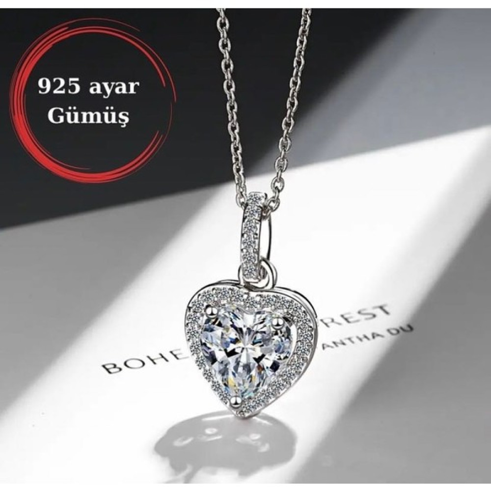 DMR Accessoire 925 Ayar Gümüş Kalp Pandora Model Kolye Bayan Kolye Kadın Kolye Gümüş Kolye Fiyatı