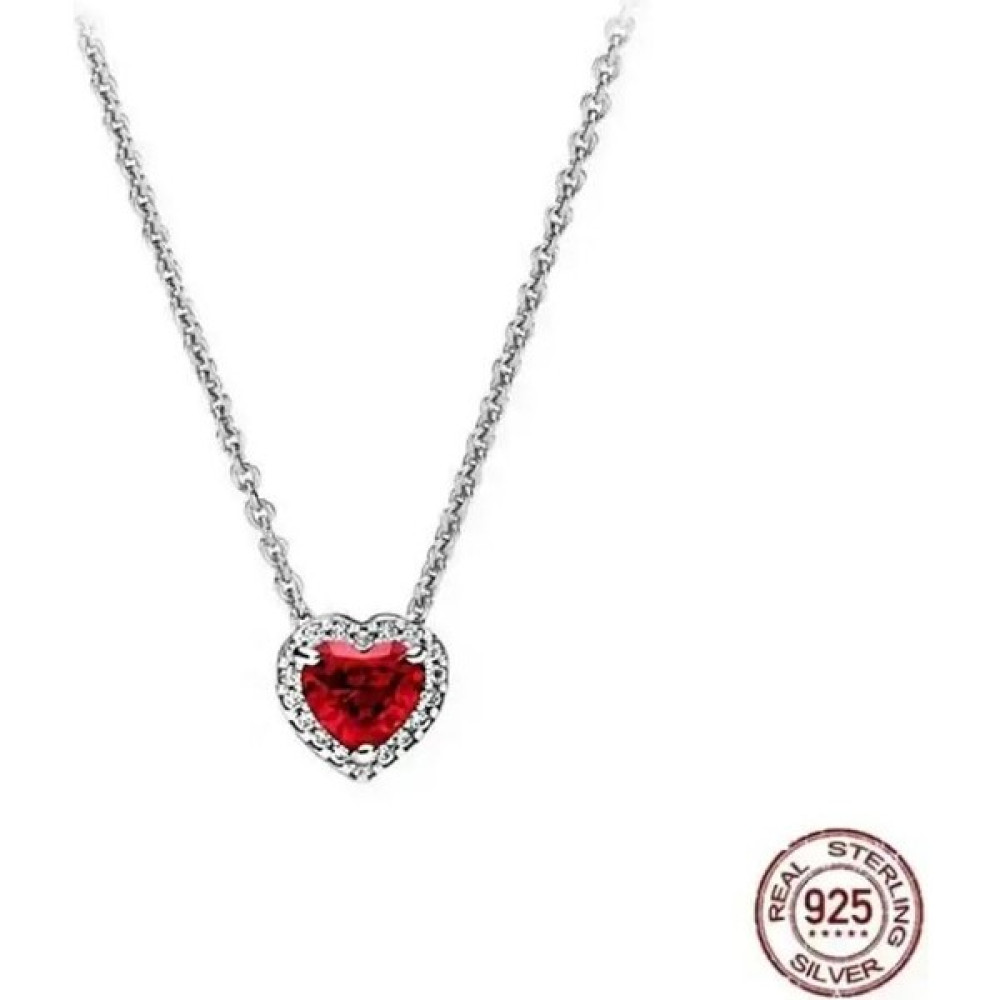 DMR Accessoire 925 Ayar Gümüş Kolye Pandora Model Kolye - Kırmızı Gümüş Kolye Fiyatı
