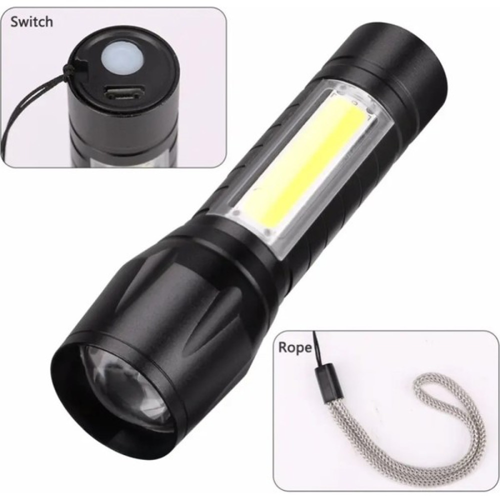 DMR DMR1851 Ultra Güçlü 2500 Lumen 5W Cob LED USB Şarjlı El Feneri Avcılık,kamp Feneri Deprem Çantalık Fener El Feneri Fiyatı