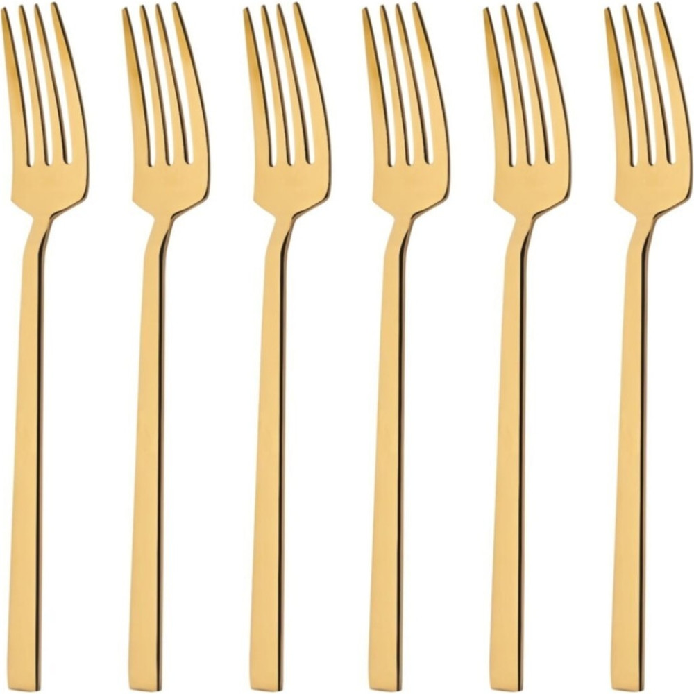 Dmr Life Pırlanta Titanyum Gold Yemek Çatalı 6 Adet - Altın Çatal / Kaşık / Bıçak Takımları Fiyatı