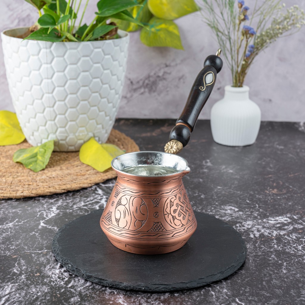 Dmt Copper Home 4 Kişilik El Yapımı Kalın Bakır Cezve – Gaziantep Üretimi, Geleneksel Türk Kahvesi Cezvesi Cezve Takımları Fiyatı