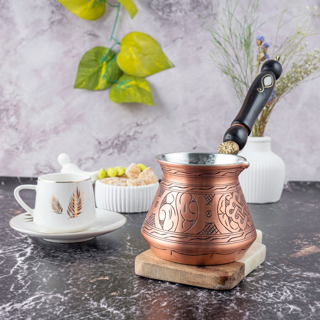 Dmt Copper Home 6 Kişilik El Yapımı Kalın Bakır Cezve – Gaziantep Üretimi, Geleneksel Türk Kahvesi Cezvesi Cezve Takımları Fiyatı