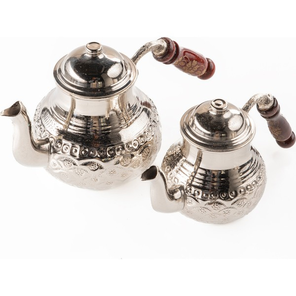 Dmt Copper Home Bakır Çaydanlık Takımı El Çiçek İşleme Battal Büyük Boy 1,3 ml 3,20 ml Çay / Çaydanlık Setleri Fiyatı