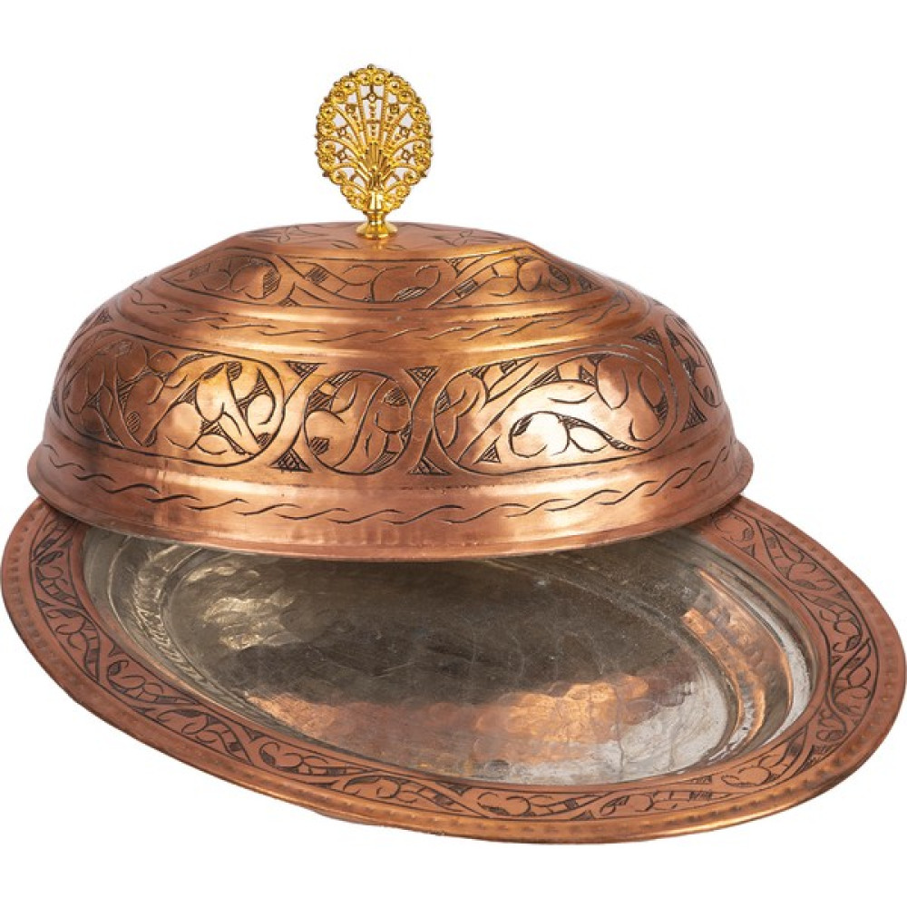 Dmt Copper Home Dmt Gaziantep Bakır Işlemeli Sunumluk-Iskender Tabak Genişlik :30CM Komple Yük:10,5cm Ağırlık:1,1 kg Mutfak Gereçleri Fiyatı